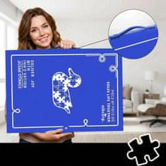 Nikcorp Mapa za shranjevanje sestavljank NIKCORP, album za 20 kompletov po 1000 kosov, modra, PP material, dimenzije 75 x 54 x 4 cm, organizator za sestavljanke, plakate in fotografije z ergonomskim ročajem