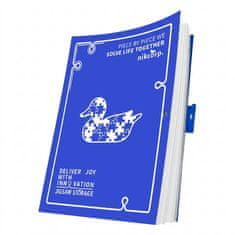 Nikcorp Mapa za shranjevanje sestavljank NIKCORP, album za 20 kompletov po 1000 kosov, modra, PP material, dimenzije 75 x 54 x 4 cm, organizator za sestavljanke, plakate in fotografije z ergonomskim ročajem