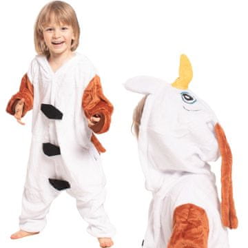 Nikcorp Otroška pižama Kigurumi Nikcorp Snežak Olaf, mehak kombinezon za spanje in igro, bela 115-125 cm