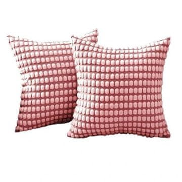 Dekorativne prevleke za blazine FY FIBER HOUSE 40x40 cm komplet 2 kosa rožnata pastelna barva 100% poliester skrita zadrga moderne mehke