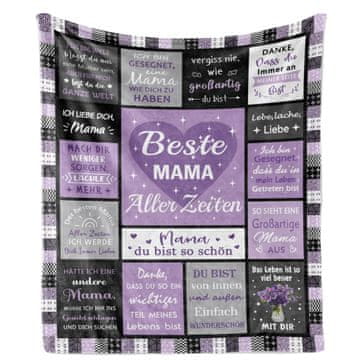 Pregrinjalo za mamo Darilno Mehka odeja, poliester 100%, nežna elastična proti zmečkaninam, večbarvno 150 x 130 cm