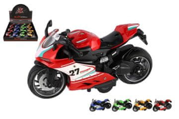 Teddies Cestno motorno kolo iz plastike 13 cm, na baterije, s svetlobo in zvokom