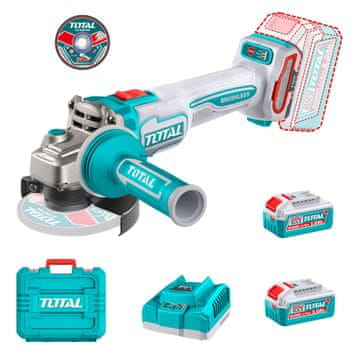 Total One-Stop Tools Akumulatorski kotni brusilnik125mm/ 1200W / 9000rpm/P20S INDUSTRIAL (SET Baterija 2x5Ah, Polnilec, Kovček) (TAGLI2120272E)