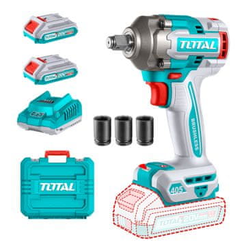 Total One-Stop Tools Akumulatorski udarni vijačnik 405Nm/1/2"/ INDUSTRIAL (SET Baterija 2x2Ah, Polnilec, Kovček) (TIWLI2045E)