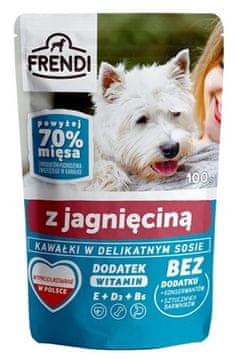 Pieces FRENDI Koščki v nežni omaki z jagnjetino - Mokra hrana za pse - 100 g