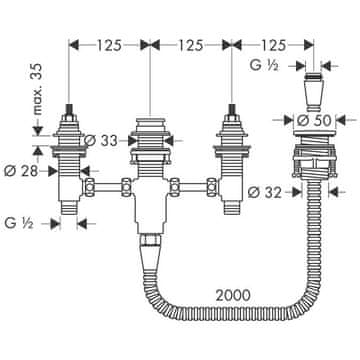 Hansgrohe Hansgrohe 13244180 kopalniška armatura, enoročna, keramični vložek
