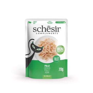 Schesir SCHESIR Piščančji file v želeju - mokra hrana za mačke - 70g