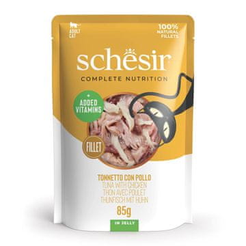 Schesir SCHESIR v želeju Tuna s piščancem - mokra hrana za mačke - 85 g