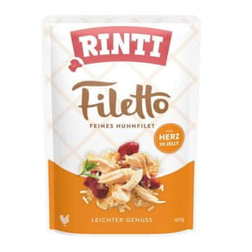 RINTI RINTI Filetto Piščančji file z jetri - Mokra hrana za pse - 100g