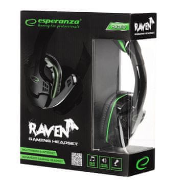 Esperanza Esperanza EGH310G gaming slušalke z mikrofonom, črne/zelene