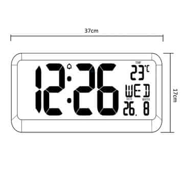 slomart Velika digitalna ura MCN GB214, črna, s senzorjem temperature, LCD, 37x17cm