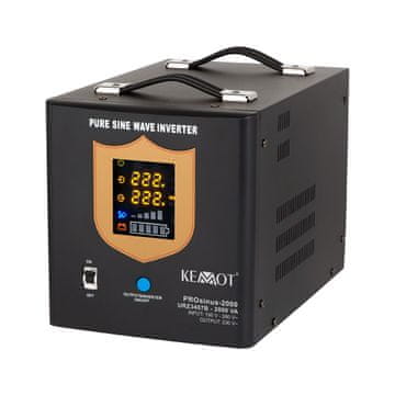 power KEMOT PROsinus-2000 UPS pretvornik 12V 230V 2000VA/1200W, črn