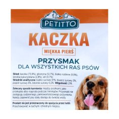 slomart PETITTO Soft duck breast - pasja poslastica - 500 g
