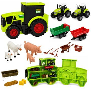 FARMA Set za igro "Farma v traktorju" LEAN TOYS, 28 delov