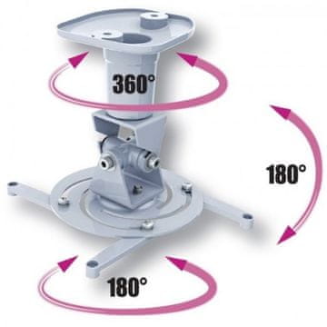 Rami Techly ICA-PM 100WH stropno držalo za projektor 22cm, 10kg, belo