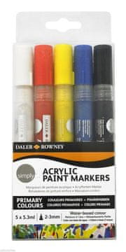 Daler Rowney Simply akrilni flomastri - osnovne barve