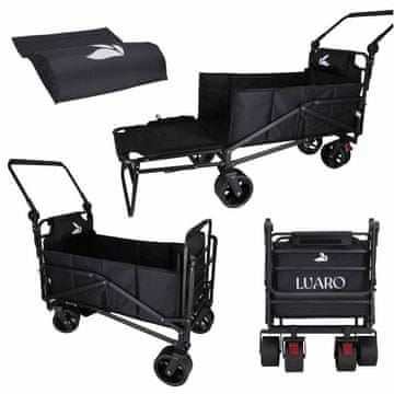 Luniks Zložljiv transportni voziček 2v1 z ležalnikom – do 150 kg