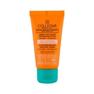 Collistar Special Perfect Tan Active Protection Sun Face SPF50+ sredstvo za zaščito pred soncem in pred gubami 50 ml za ženske