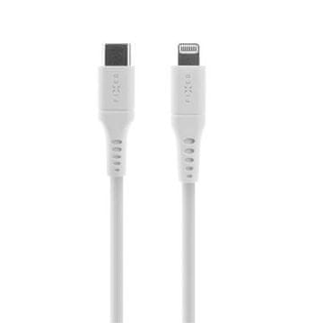FIXED USB-kabel tekoči silikonski USB-C/Lightning s podporo za PD, MFi, 2m - bel
