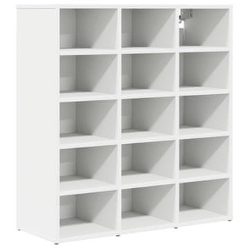 Vidaxl Omara za čevlje Bela 77,5 x 30 x 83,5 cm Konstruiran les