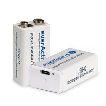 slomart everActive 6F22/9V Li-ion Akumulatorska baterija 550 mAh USB-C