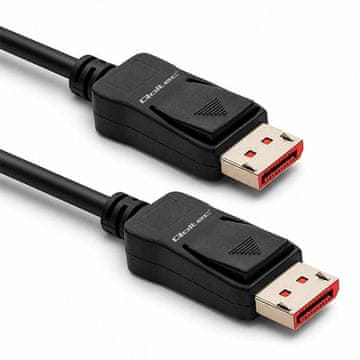 slomart Qoltec 527369 DisplayPort 2.1 kabel M/M, 54 Gbps, 3m, črn