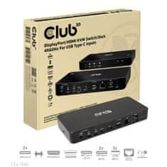 Club 3D Club3D CSV-1590 KVM stikalo/dock 4K60Hz za USB-C vhode