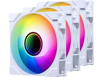 PHANTEKS PHANTEKS M25 Gen2 PWM D-RGB ventilator, 3 kos, z obrnjenimi lopaticami, 120 mm, bela