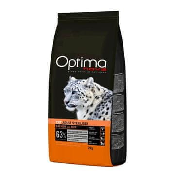 OPTIMAnova OPTIMANOVA Mačja hrana Adult Sterilised Losos in riž, 2 kg