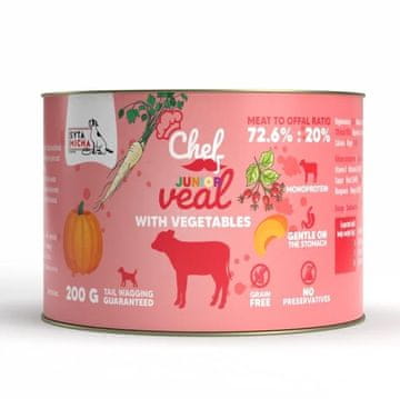 Syta Micha Vlažna pasja hrana SMH SYTA MICHA Chef Junior Teletina z zelenjavo Mono - 200 g