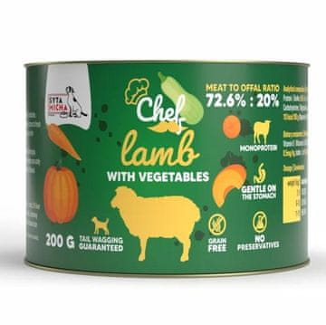 Syta Micha Vlažna pasja hrana SMH SYTA MICHA Chef Jagnjetina z zelenjavo Mono - 200 g