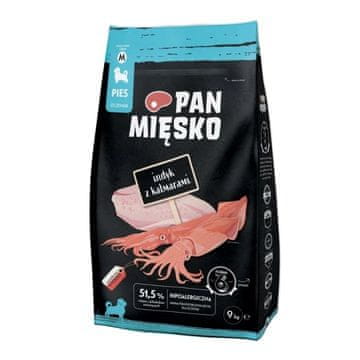 Pan Mięsko Suha pasja hrana PMI MIĘSKO Puranj z lignjem, za mladiče srednjih pasem (10-25 kg), 9 kg
