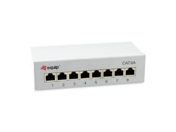 Equip Equip 326521 patch panel, 8 portov, Cat6a, siv
