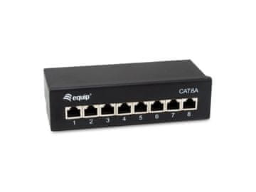 Equip Equip 326621 patch panel, 8 portov, Cat6a, črn