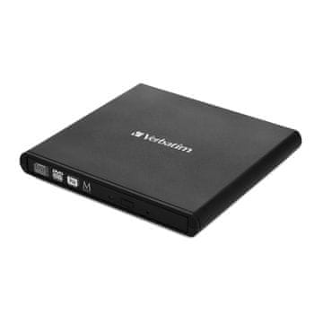 Verbatim Zunanji CD/DVD zapisovalnik Verbatim Slimline, USB 2.0, črn