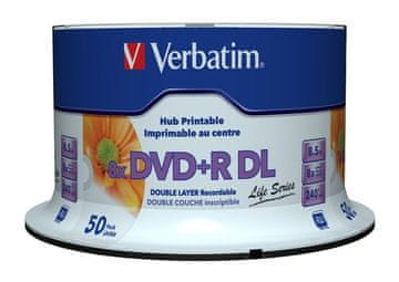 Verbatim DVD+R Verbatim 8,5 GB, 50 kosov, 8x, potisni