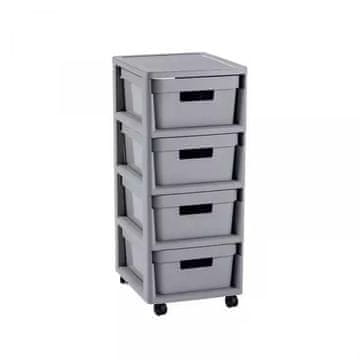 Curver Curver polica Infinity 4x10L s predali, opozorila