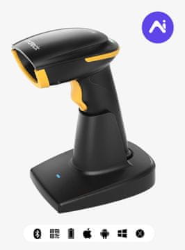 slomart Inateck BCST-36 ročni 2D CMOS čitalnik črtne kode, črna/rumena