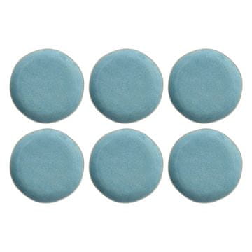 slomart Set 6 ROSE&TULIPANI jedilnih krožnikov CONCERTO FUSE AZZURRO, 27 cm