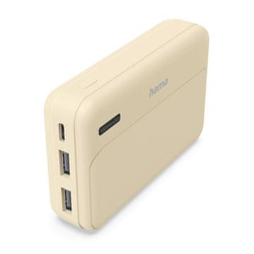 power Hama Power pack 10000 mAh 2xUSB-A, peščena
