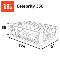 JBL Celebrity 350D 1-DIN avtoradio z DAB+, Bluetooth 6.0, USB in AUX