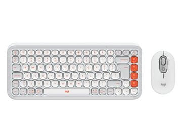 Logitech Tipkovnica in miška Logitech POP Icon Combo, Bluetooth, bela, SLO g.
