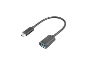 slomart Lanberg AF 3.1 adapter USB-C(M) na USB-A(Ž) 15 cm, črn