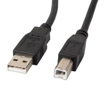 slomart Lanberg CA-USBA-11CC-0010-BK USB-A na USB-B 2.0 kabel, 1m, črn