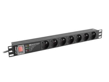 slomart LANBERG PDU Rack 19" 1U 16A 7x 230V PL SPD-3MP 2m črna