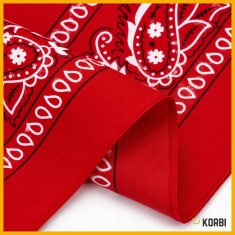 Korbi Rdeča kavbojska bandana Paisley, uniseks