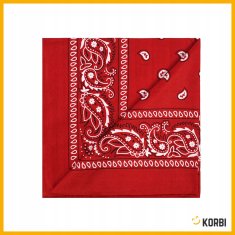Korbi Rdeča kavbojska bandana Paisley, uniseks