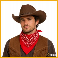Korbi Rdeča kavbojska bandana Paisley, uniseks