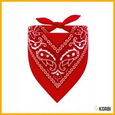 Korbi Rdeča kavbojska bandana Paisley, uniseks