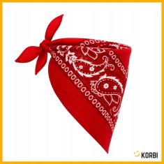 Korbi Rdeča kavbojska bandana Paisley, uniseks
